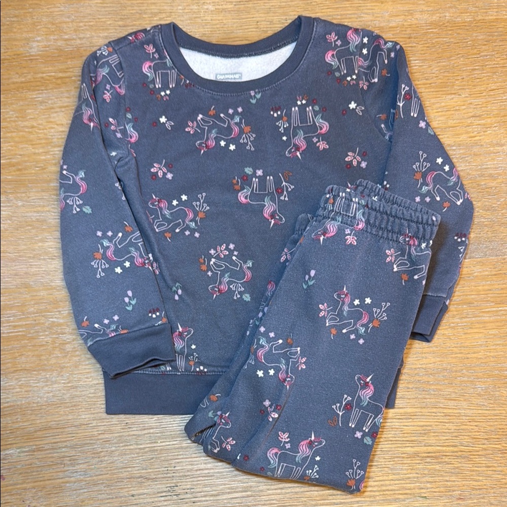 Garanimals Gray Unicorn Sweatshirt and Pants 4T